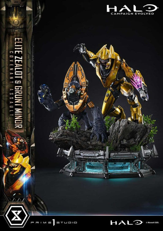 Halo: Campaign Evolved Ultimate Premium Masterline Series Statue 1/4 ELITE ZEALOT & GRUNT MINOR: COVENANT ASSAULT