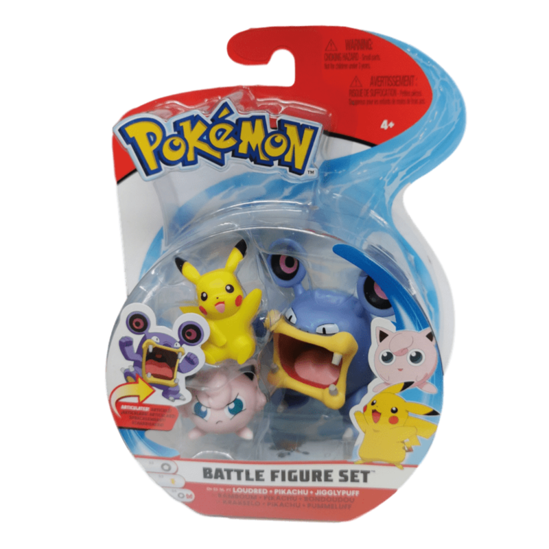 Pokemon Kampffiguren-Set – Jigglypuff & Pikachu & Loudred