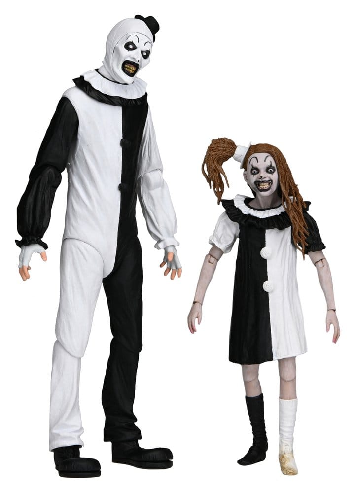 Terrifier II 2-Pack Action Figures ULTIMATE ART THE CLOWN & LITTLE PALE GIRL