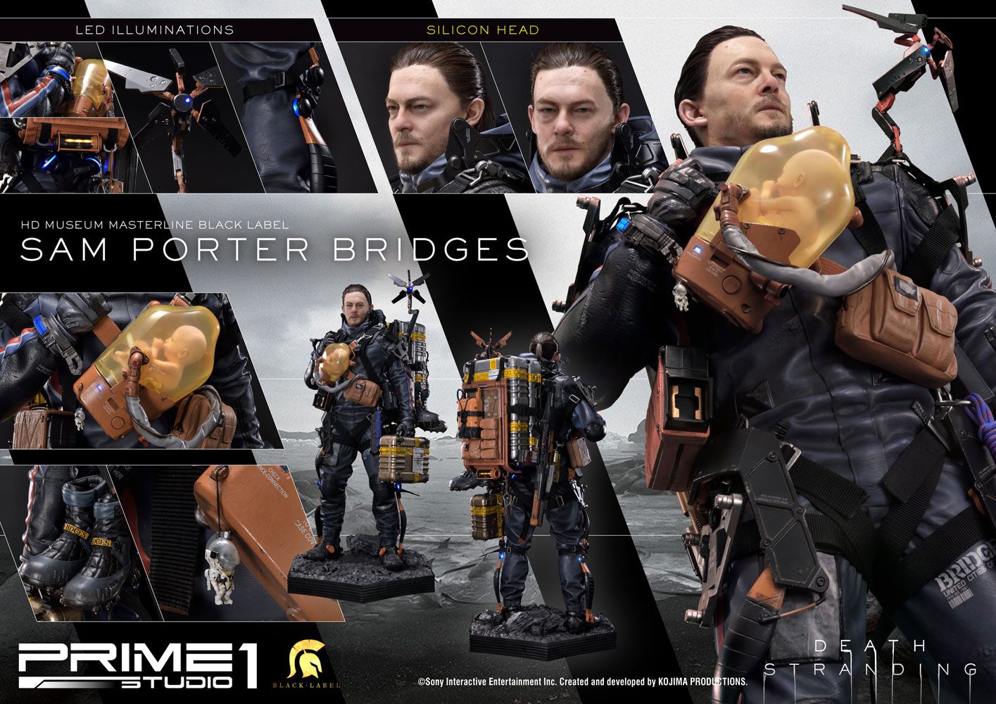 Death Stranding Statue 1/2 SAM PORTER BRIDGES Black Label