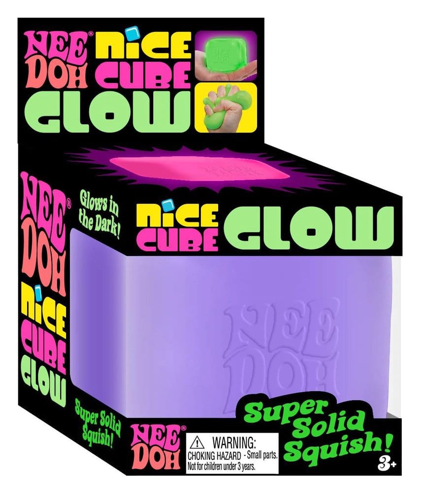 NeeDoh Squeeze Ball NICE CUBE Glow in the Dark 5 cm