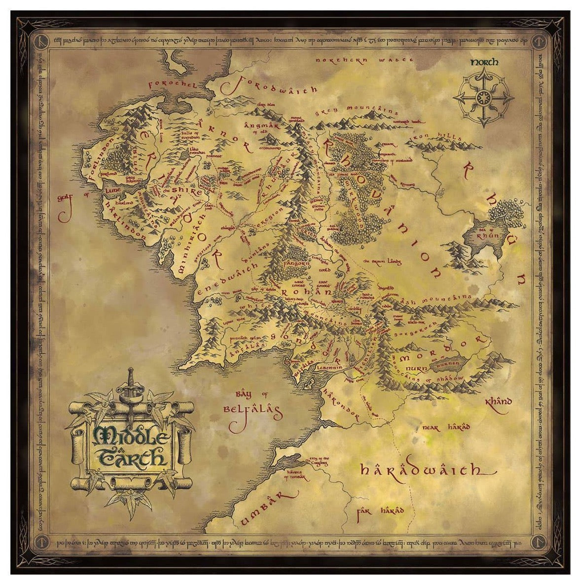 Lord Of The Rings - Middle Earth Map Puzzle