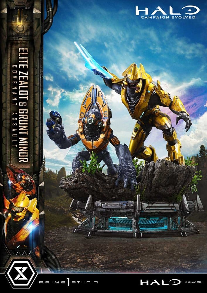 Halo: Campaign Evolved Ultimate Premium Masterline Series Statue 1/4 ELITE ZEALOT & GRUNT MINOR: COVENANT ASSAULT - 3