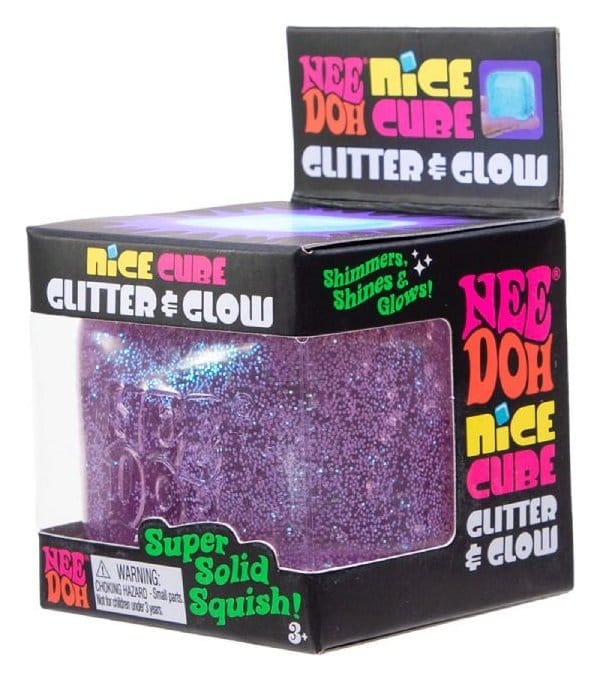 NeeDoh Squeeze Ball Nice Cube Glitter & Glow Display (12) - 3