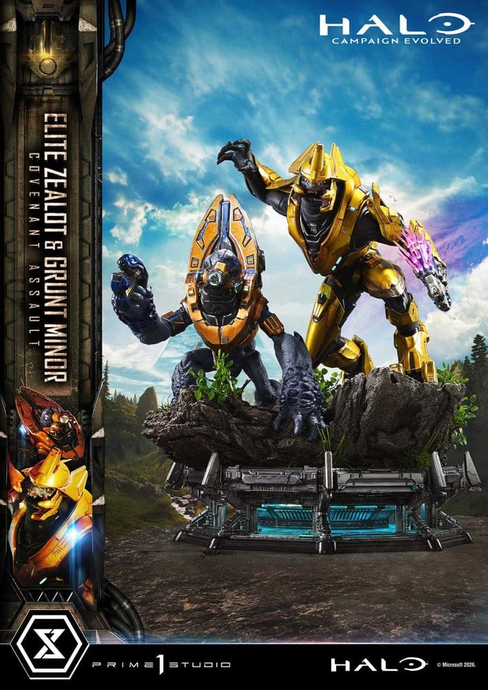 Halo: Campaign Evolved Ultimate Premium Masterline Series Statue 1/4 ELITE ZEALOT & GRUNT MINOR: COVENANT ASSAULT - 4