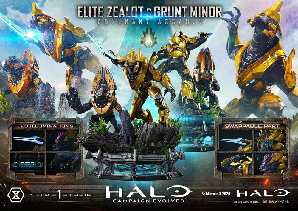 Halo: Campaign Evolved Ultimate Premium Masterline Series Statue 1/4 ELITE ZEALOT & GRUNT MINOR: COVENANT ASSAULT - 6