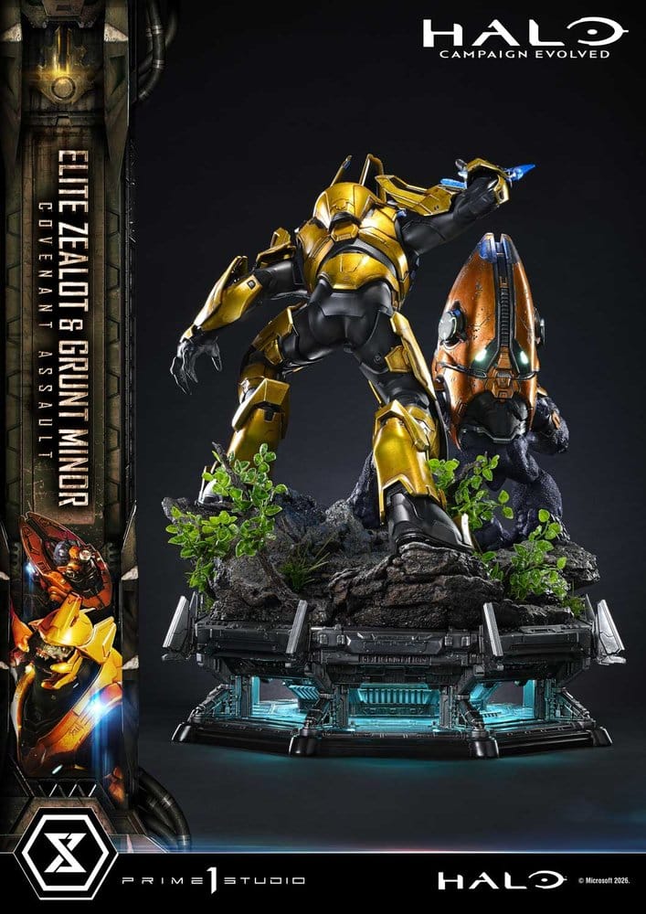 Halo: Campaign Evolved Ultimate Premium Masterline Series Statue 1/4 ELITE ZEALOT & GRUNT MINOR: COVENANT ASSAULT - 12