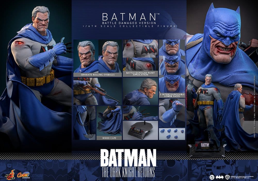Batman: The Dark Knight Returns Comic Masterpiece Action Figure 1/6 BATMAN (BATTLE DAMAGED VERSION) - 25