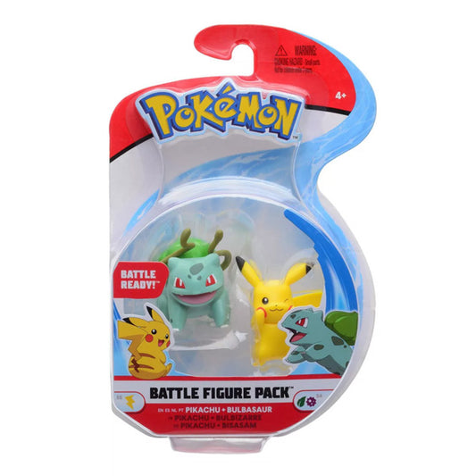 Pack de figurines de combat Pokémon - Pikachu et Bulbasaur