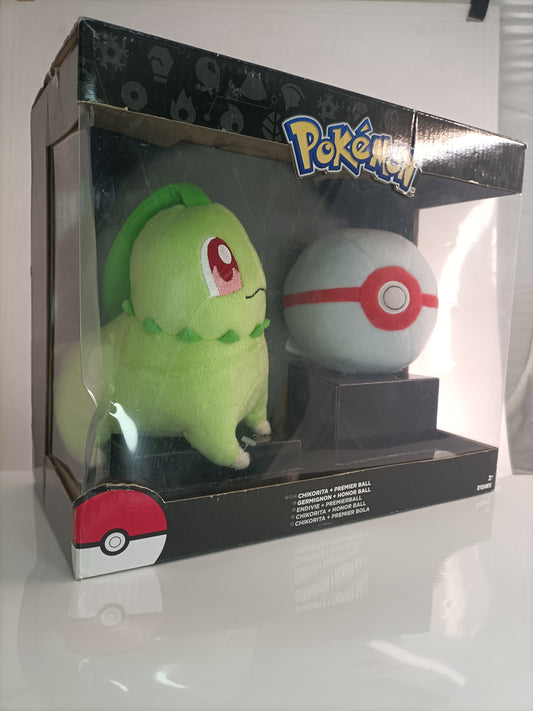 Pokémon - Peluche Chikorita PremierBall 20 cm EMBALLAGE DOMMAGES