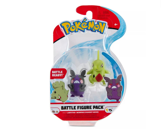 Pack de figurines de combat Pokémon - Larvitar et Morpeko