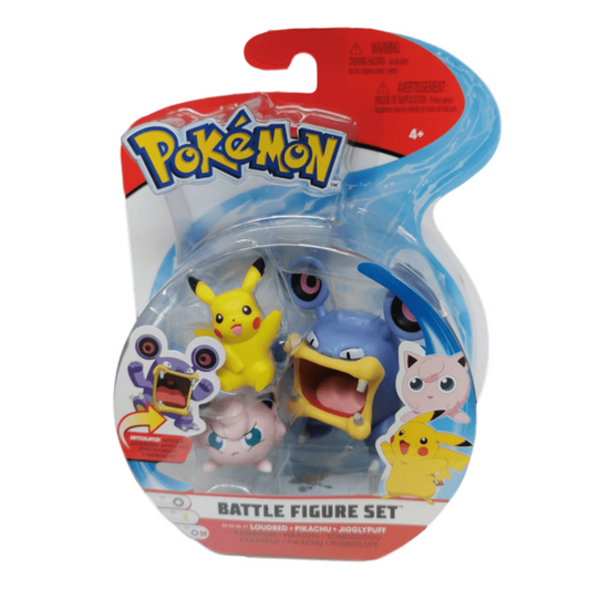 Ensemble de figurines de combat Pokémon - Jigglypuff, Pikachu et Loudred