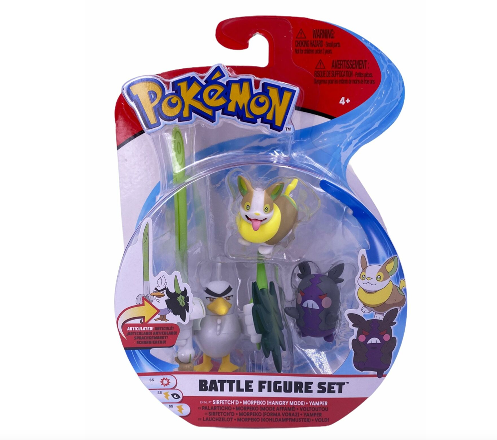 Pokemon Battle Figure Set - Sirfetch'd & Morpeko & Yamper