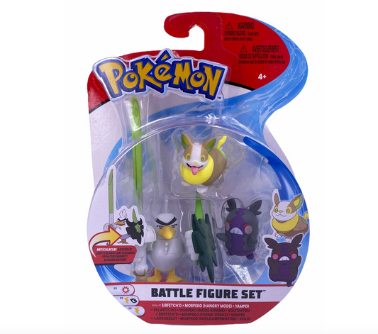 Ensemble de figurines de combat Pokémon - Sirfetch'd &amp; Morpeko &amp; Yamper