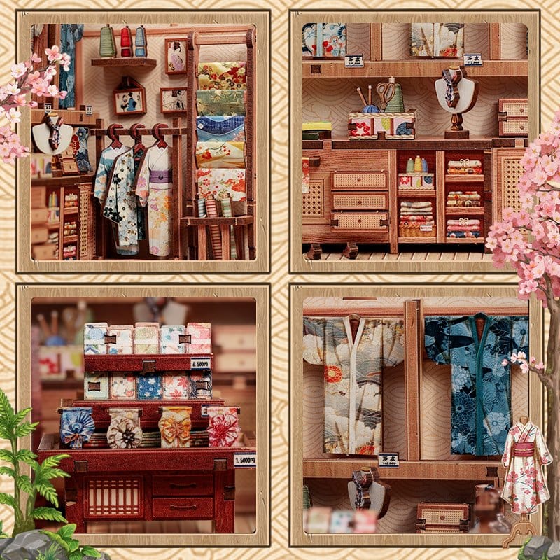 Miniature House Model Kit SAKURA KIMONO SHOP