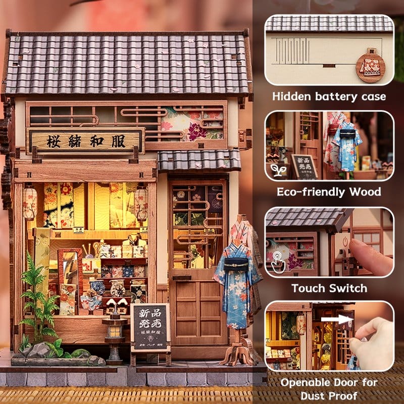 Miniature House Model Kit SAKURA KIMONO SHOP