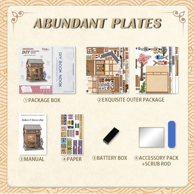 Miniature House Model Kit SAKURA KIMONO SHOP