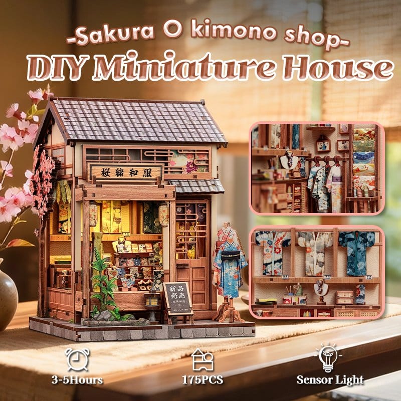 Miniature House Model Kit SAKURA KIMONO SHOP