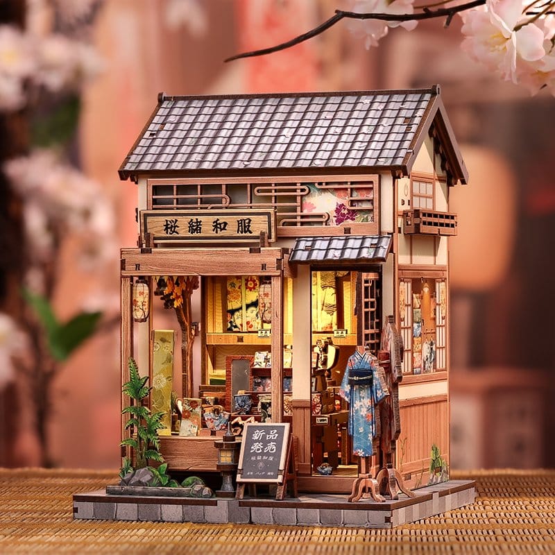 Miniature House Model Kit SAKURA KIMONO SHOP