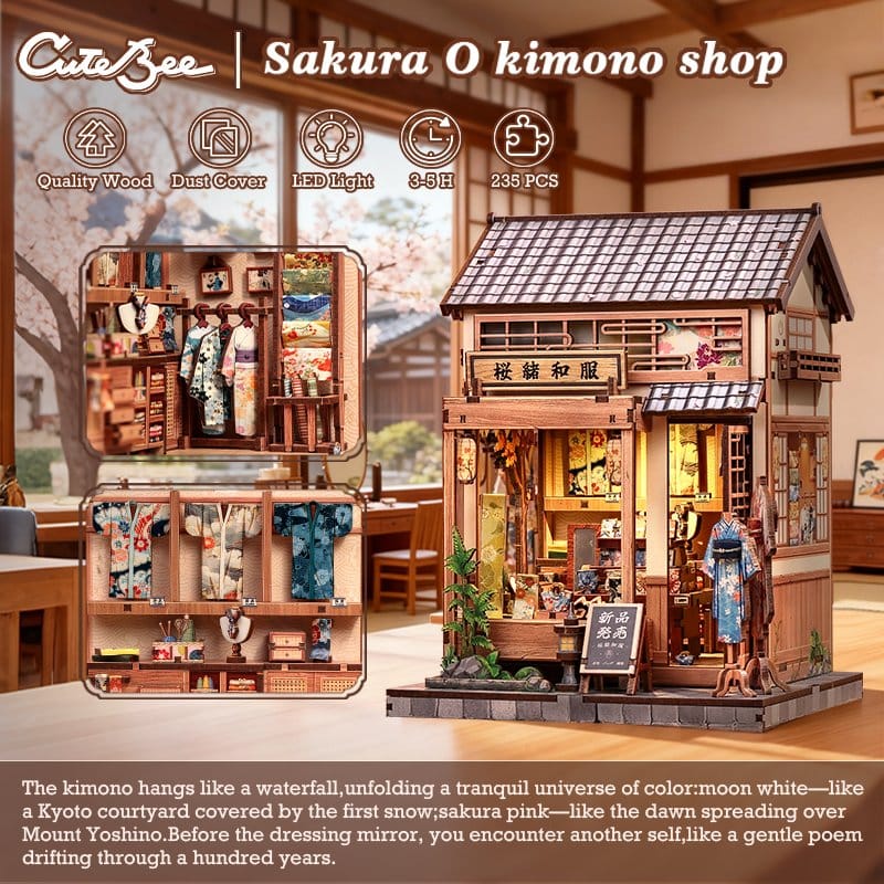 Miniature House Model Kit SAKURA KIMONO SHOP
