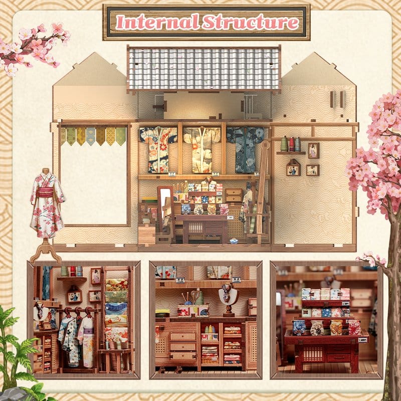 Miniature House Model Kit SAKURA KIMONO SHOP