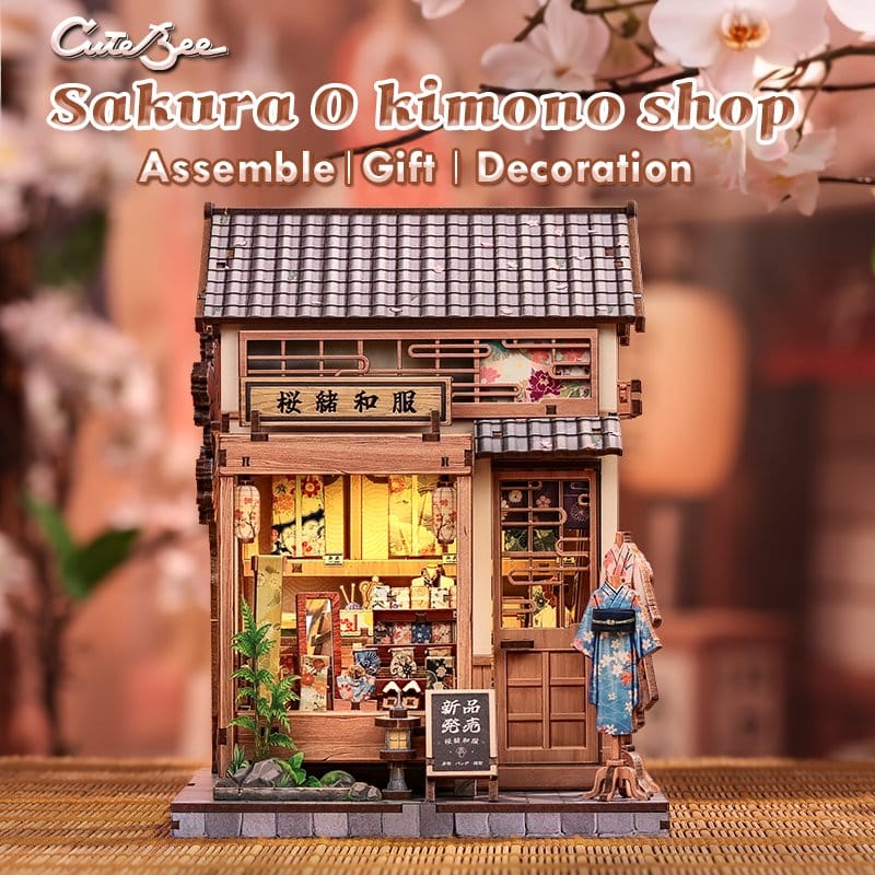 Miniature House Model Kit SAKURA KIMONO SHOP