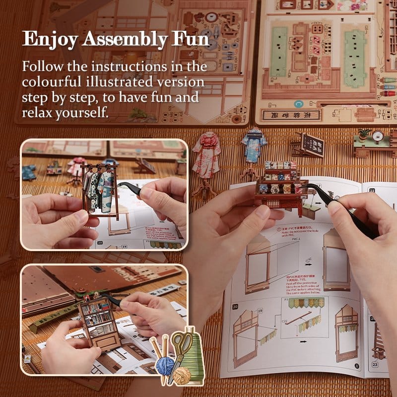 Miniature House Model Kit SAKURA KIMONO SHOP