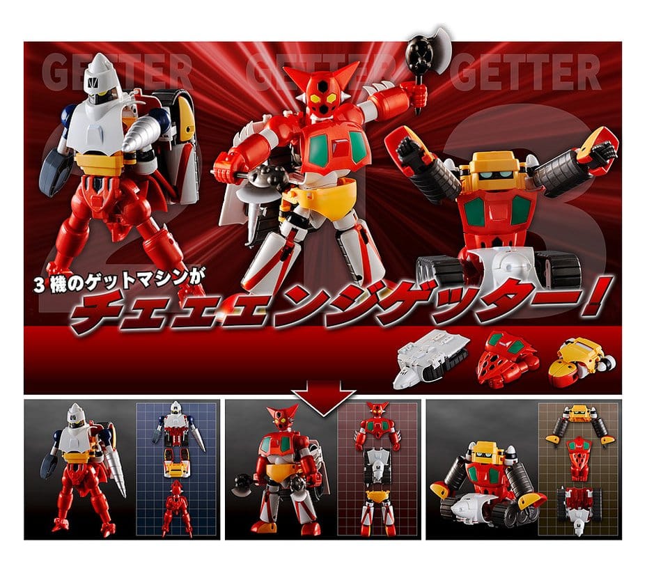 Getter Robot Action Figure 3-Pack Dynamic Change GETTER ROBOT