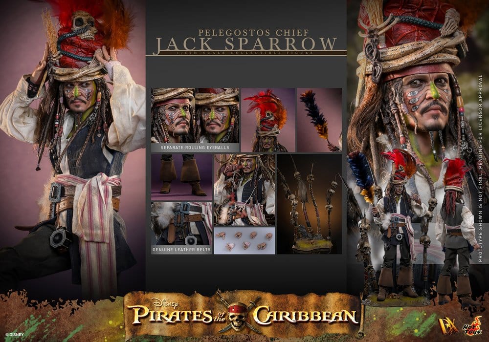 Pirates of the Caribbean Action Figure 1/6 Pelegostos Chief JACK SPARROW