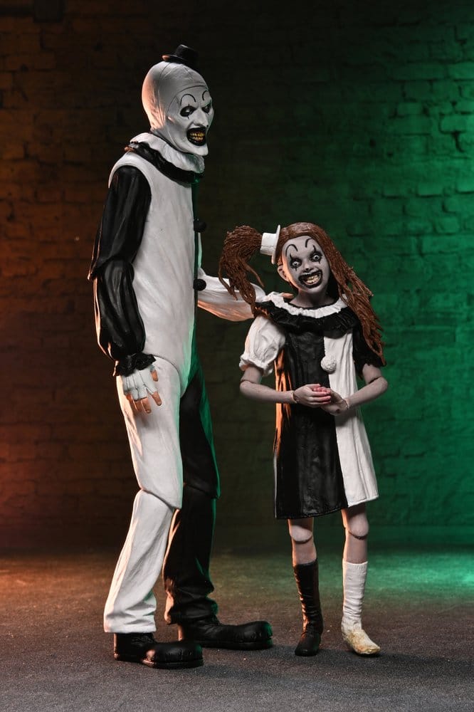 Terrifier II 2-Pack Action Figures ULTIMATE ART THE CLOWN & LITTLE PALE GIRL