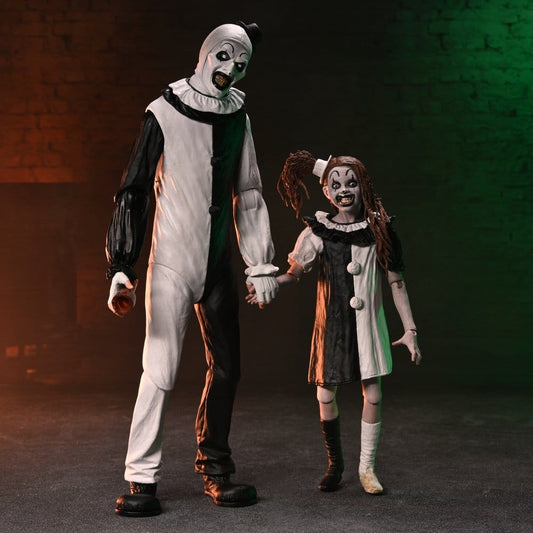 Terrifier II 2-Pack Action Figures ULTIMATE ART THE CLOWN & LITTLE PALE GIRL
