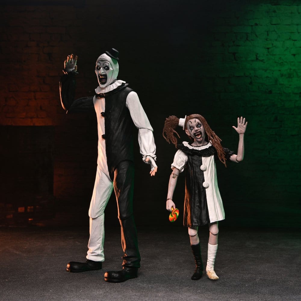 Terrifier II 2-Pack Action Figures ULTIMATE ART THE CLOWN & LITTLE PALE GIRL