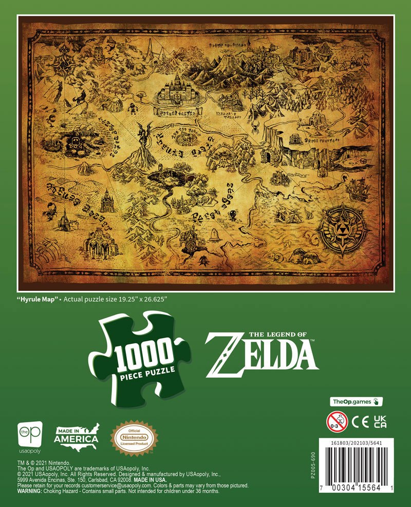 The Legend Of Zelda Puzzle Hyrule Map